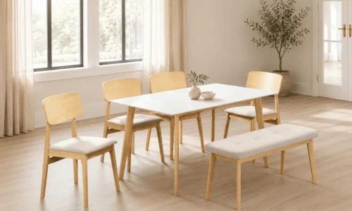 Vitra-Ceramic-Classic-Dining-Set-(1+4 Chair+Bench)
